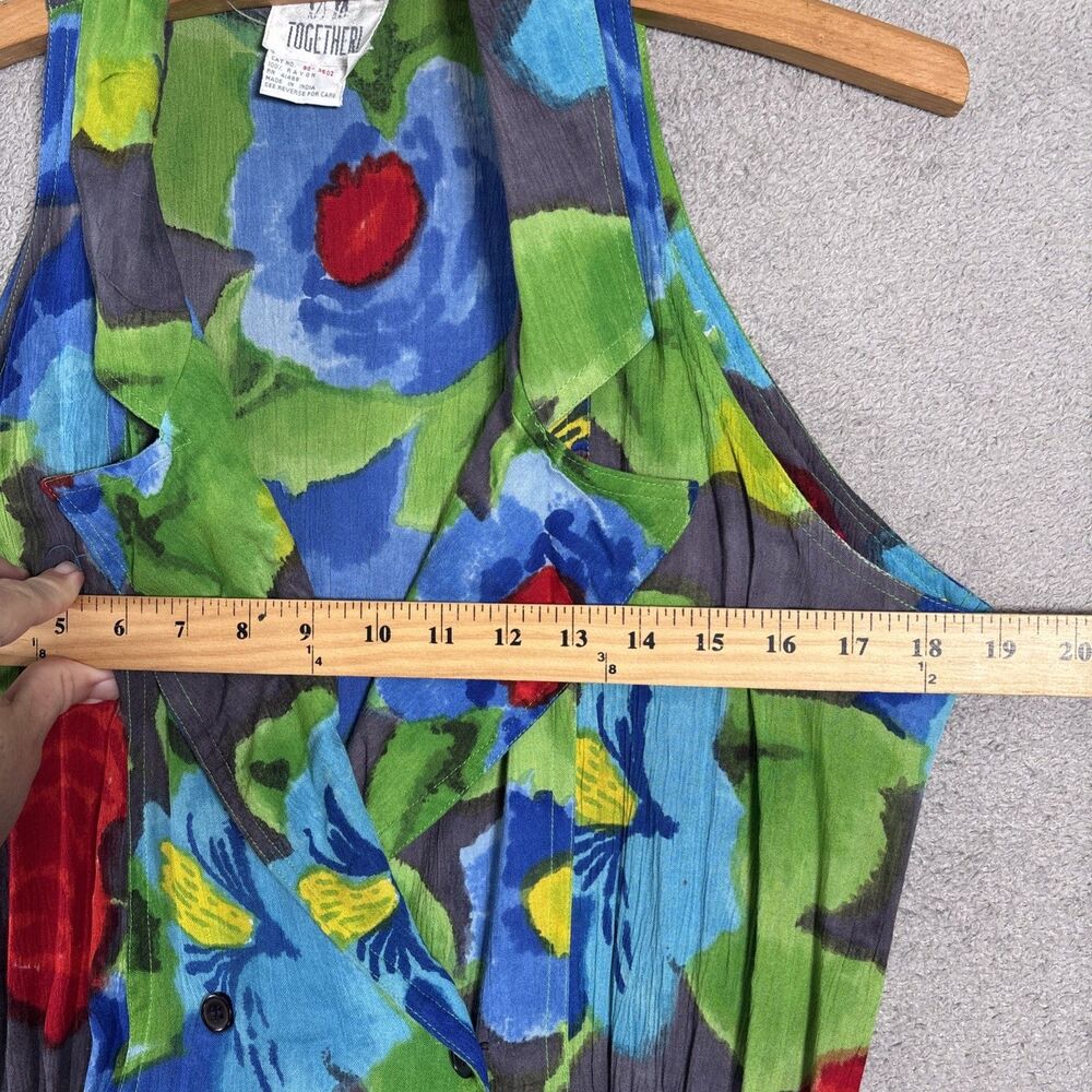 Vintage Together Maxi Dress Size 10 Double Breasted 50s Inspired Day Dress Artsy - Picture 6 of 15